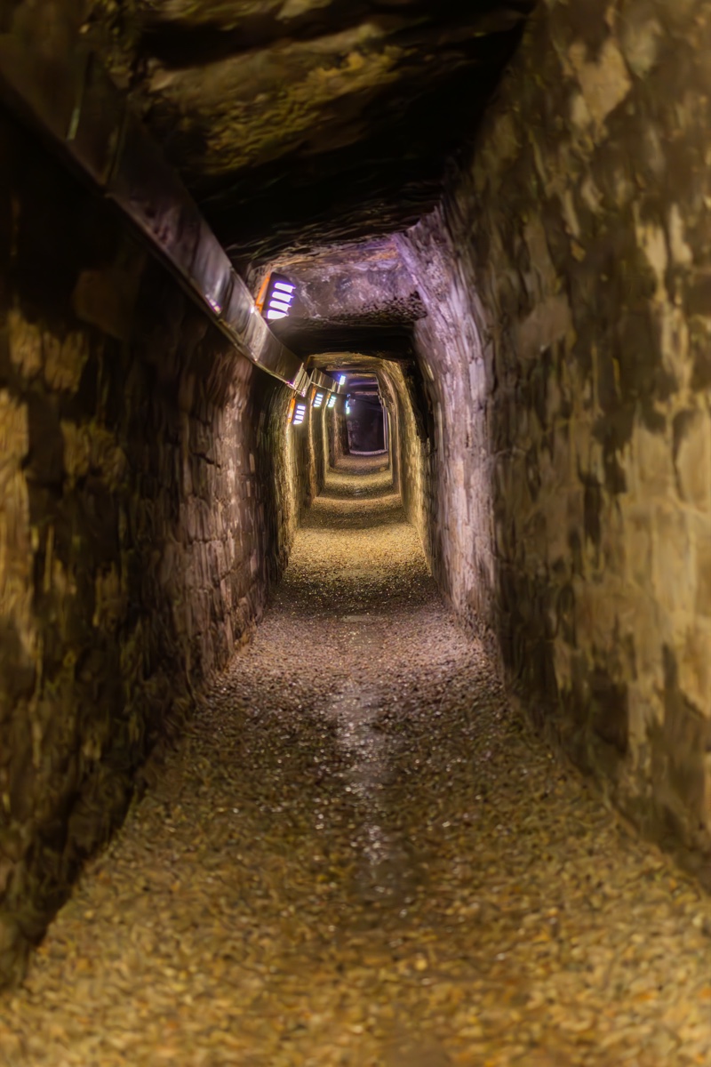Catacombs Paris Endless Stone Corridor