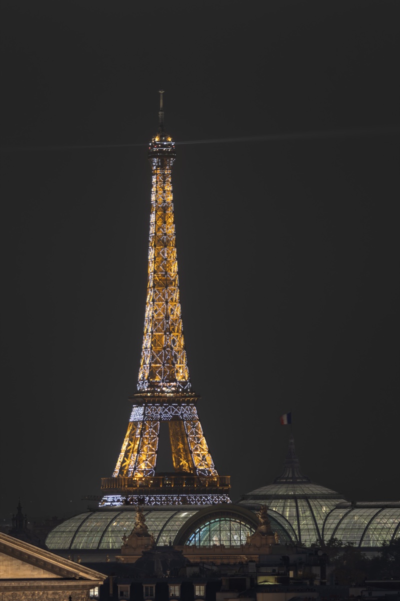 Eiffel Tower Grand Palais Golden Night