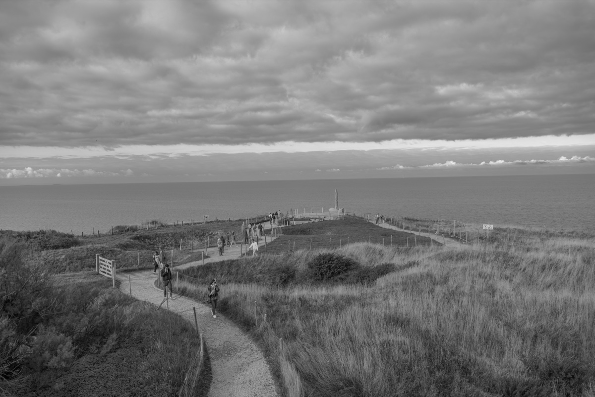 Pointe Du Hoc Clifftop Path To Sea Bw