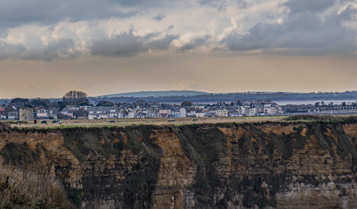 Pointe Du Hoc Eroded Cliffs Coastal Town